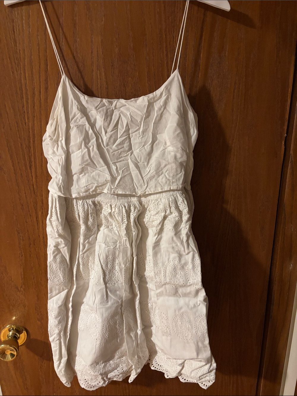 J. Crew White Eyelet Slip Dress with Spaghetti Straps